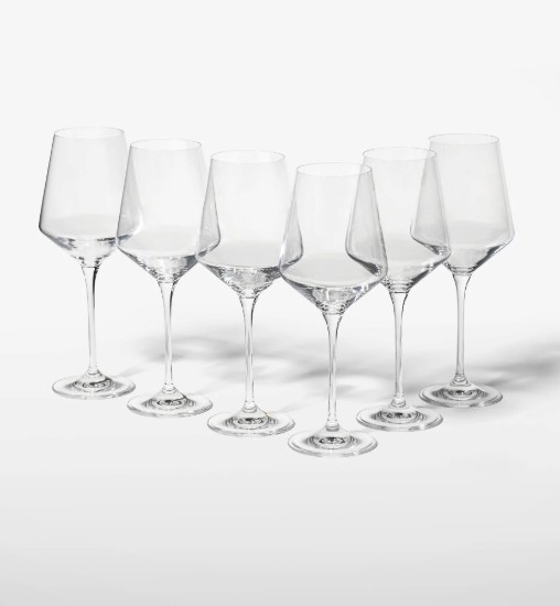 6 darabos fehérboros pohárkészlet, kristályüveg, 450 ml, "Avant-Garde" - Krosno