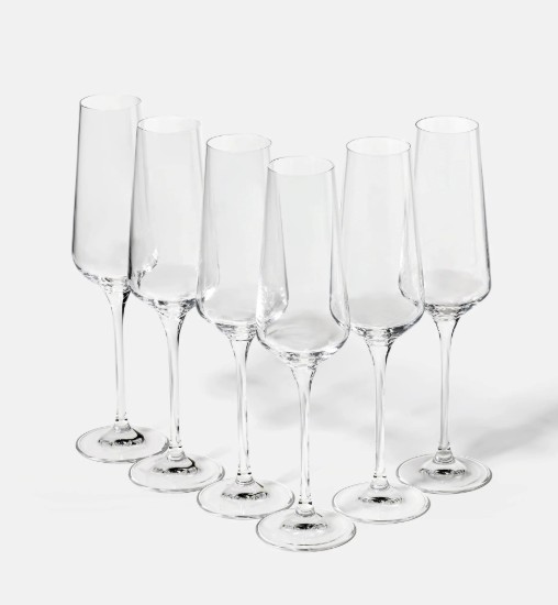 6 darabos pezsgőspohár készlet, kristályüvegből, 200ml, "Avant-Garde" - Krosno