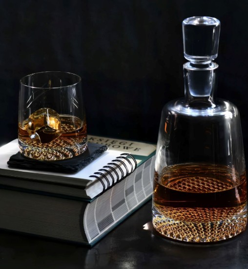 6 db whisky pohár készlet, kristályos üveg, 370 ml, "Fjord" - Krosno