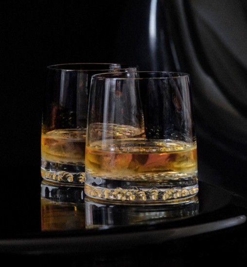 6 db whisky pohár készlet, kristályos üveg, 370 ml, "Fjord" - Krosno