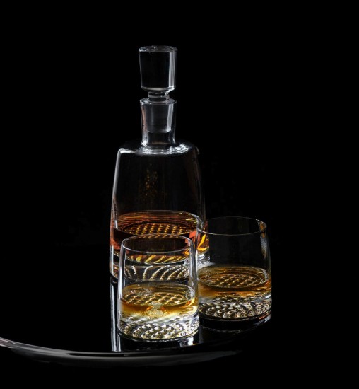 6 db whisky pohár készlet, kristályos üveg, 370 ml, "Fjord" - Krosno