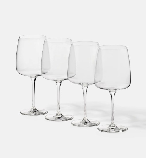 4 darabos borospohár készlet, kristályüveg, 650 ml, "Modern" - Krosno