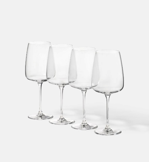4 darabos vörösboros pohár készlet, kristályüveg, 750 ml, "Modern" - Krosno